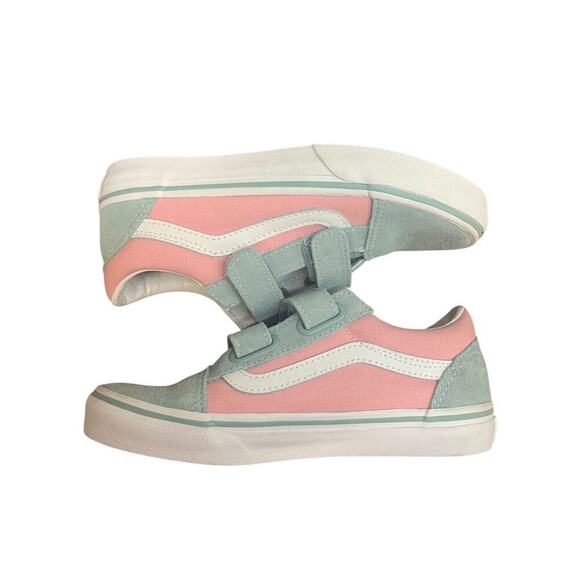 Vans Old Skool V Kids Two Tone Gray/pink Sz 2 Us Kids - Picture 2 of 9